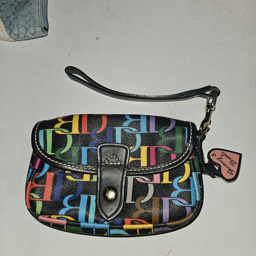 Dooney & Bourke Black Multicolor Signature Wristlet